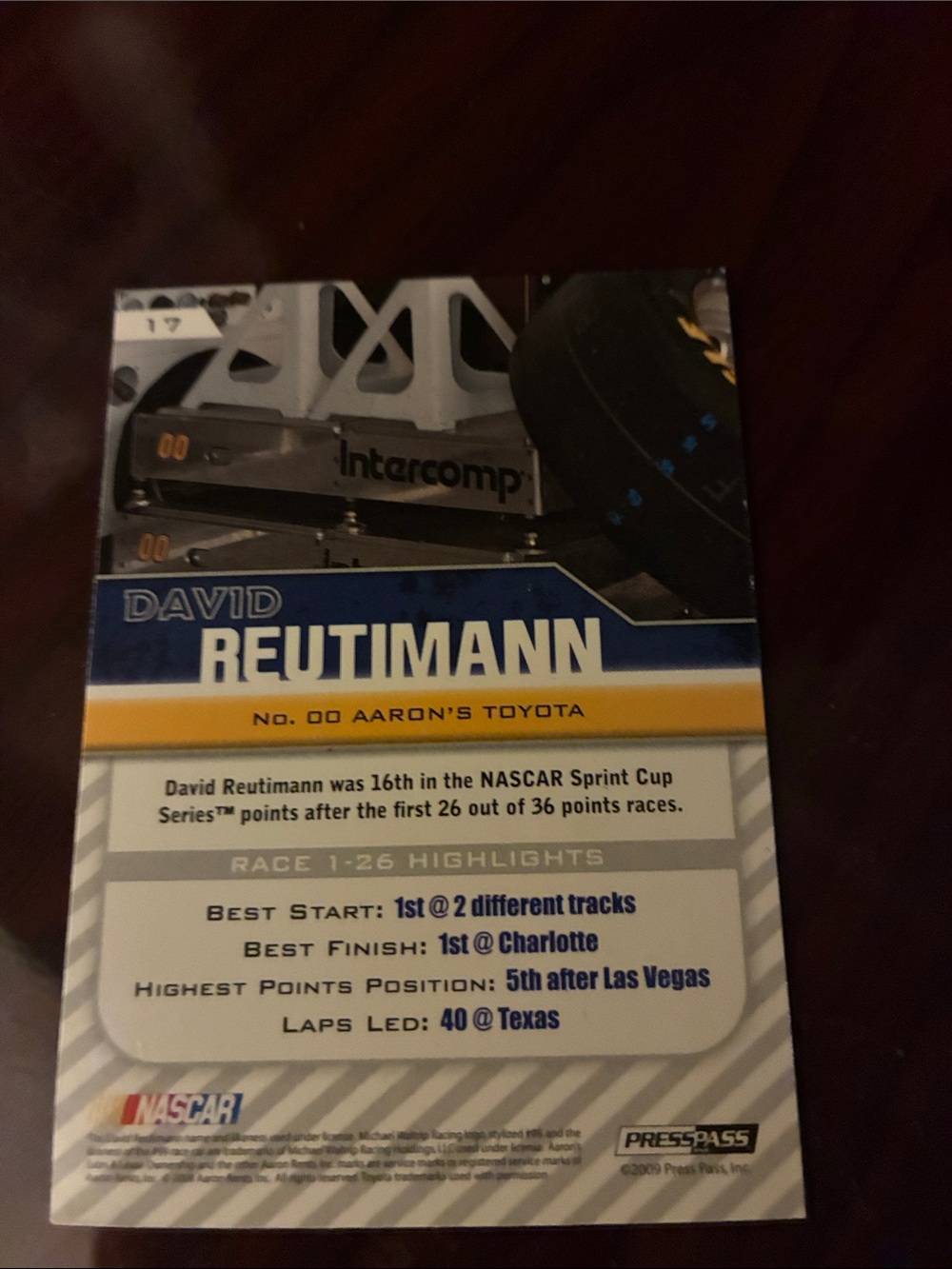 Blue Racing Driver Trading Card - Unbranded - Picture 2 of 2